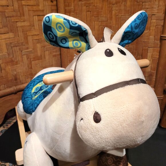 B Toys~Clippity Clap Rocking Plush Rodeo Rocker Rocking Horse - Banjo Rocker EUC - Picture 4 of 9